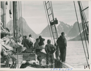 Image of Group at Glacier at head of fiord in South Greenland